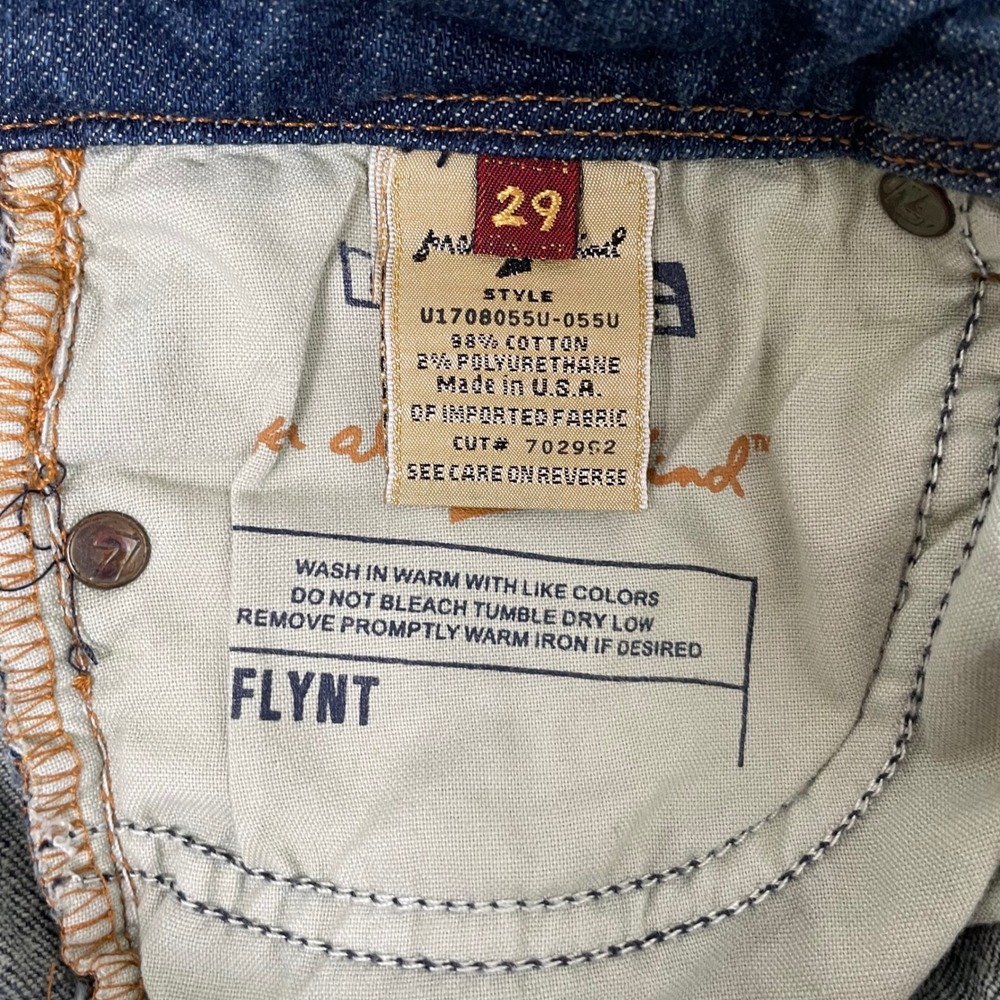 7 For All Mankind Flynt Bootcut Jean Womens 29 Blue A Pocket Lowrise Y2K Mcbling - Picture 5 of 11